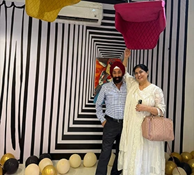 Group enjoying celebration at MeetFlix private movie theatre Delhi